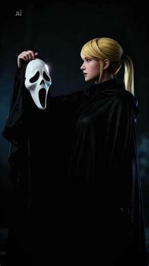 samus aran from metroid as ghost face from scream movie franchise