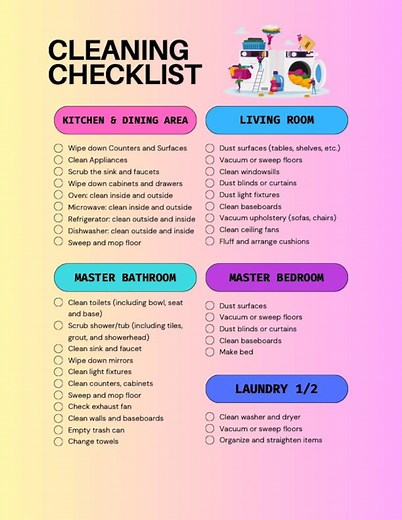 Printable Cleaning Checklist | Room-by-room House Cleaning Planner | Digital Download - Etsy