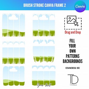 Brush Stroke Canva Frame: Drag & Drop Template (digital Download) - Etsy