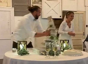 Outrage Online As Video Shows Groom Throw Wedding Cake At His Bride