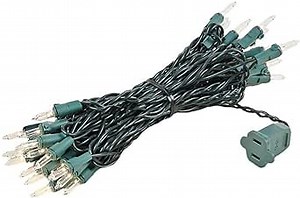 Novelty Lights 5 Feet 35 Bulbs Vintage Short Mini Light String, Clear Bulbs on Green Wire, 4-Inch Spacing Fairy Lights, Connectable End-to-End, UL Listed for Indoor/Outdoor