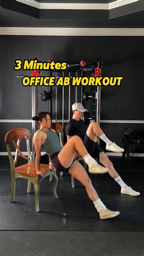 Ariel_yu on Instagram: "3 minutes abs workout ,No excuses. One chair. Strong core. Ready to feel the burn? #abs #core #homewörkout"