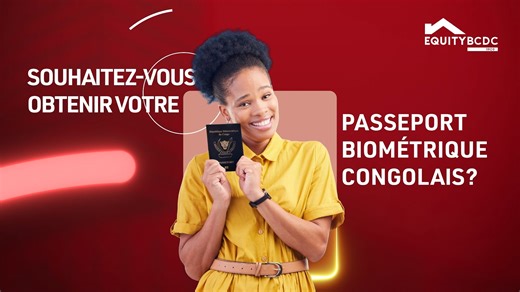 Vous souhaitez obtenir votre passeport congolais ? EquityBCDC vous facilite la vie ! Voici les étapes 👇 1️⃣ Obtenez votre numéro fiscal sur https://app.dgirdc.cd puis inscrivez-vous en ligne sur www.passeport.gouv.cd 2️⃣ Payez auprès d’EquityBCDC (en ligne https://passeport.equitybcdc.cd ou en agence) 3️⃣ Approbation de l’ANR avec vos pièces justificatives 4️⃣ Capture de vos données biométriques 5️⃣ Retrait du passeport au bureau de capture 📞 Besoin d’aide ? Le service client EquityBCDC est di