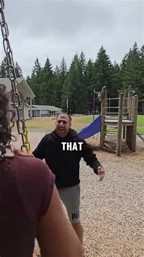 The right way to swing on a tire swing