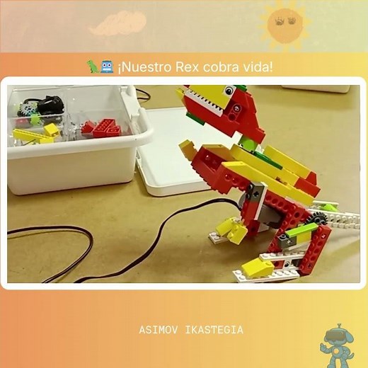 🦖🤖 Nuestro Rex cobra vida | Robótica para niños #TecnologíaParaNiños #CampusDeVerano#AsimovIkastegia