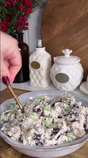 This Cranberry Pecan Chicken Salad is cozy cream crunchy and so flavorful the perfect winter lunch.