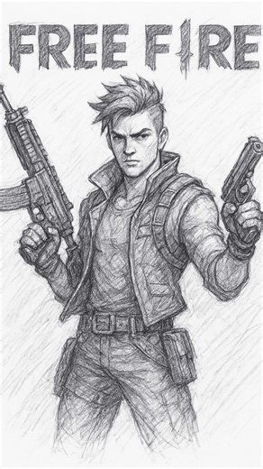 Free Fire ✍️ Pencil Sketch | Garena Free Fire Drawing 🎮🔥 | Viral Shorts