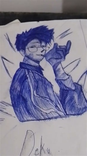 Very easy Deku drawing with pen!! 💯