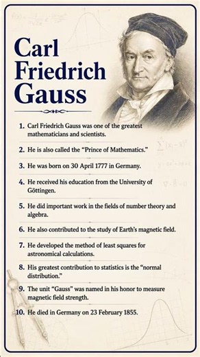 Carl Friedrich Gauss || 10 Lines On Carl Friedrich Gauss
