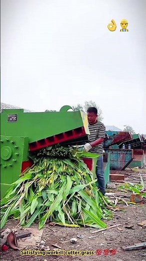 Worker use scrap cutter to cut grass