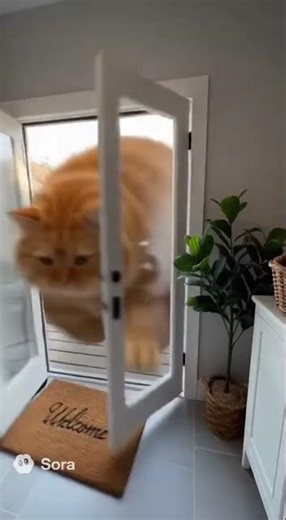 Plus Cat running in libraby #cat #funny #pet #library