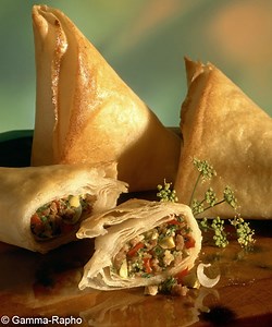 Samoussas au poulet, épinards et curry pour 4 personnes - Recettes - Elle à Table