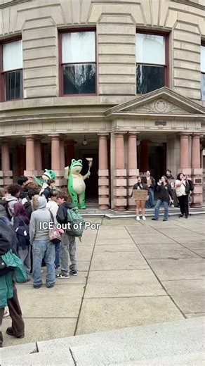 Students from several Portland area schools marched to Portland City Hall to protest ICE.