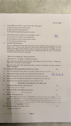 10th class English phase 3 session 5 set 4 question paper#shorts#subscribe#shorts