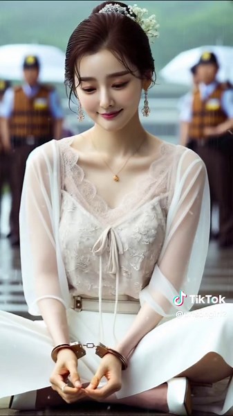 The flight attendant, dressed in a thin gauzy uniform with a skirt suit, is arrested and handcuffed and shackled. 空姐穿薄纱制服套裙戴手铐脚镣被拘捕#空姐 #美女 #女囚 #femaleprison #女犯 #handcuffs #shackles #prettygirls #制服