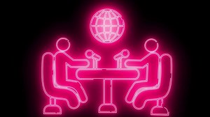 Download globe icon and podcast icon with neon effect for free