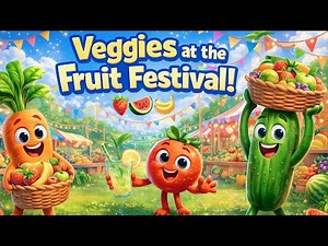 Veggies at the Fruit Festival! 🍓🍉🍌 | A Fun 3D Cartoon Adventure for Kids!