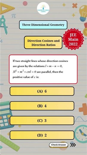 Direction Cosines & Direction Ratios Explained | 3D Geometry | Class 12 Maths | JEE 2026 #shorts