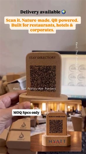 10K views | Meet our stylish QR stand, customized with your logo and QR code. MOQ starts at just 5 pieces, with worldwide delivery available. | Kavi The Poetry-Art Project | Facebook