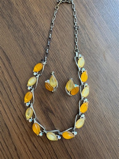 Amber & Sterling Silver Necklace and Earring Set - Etsy