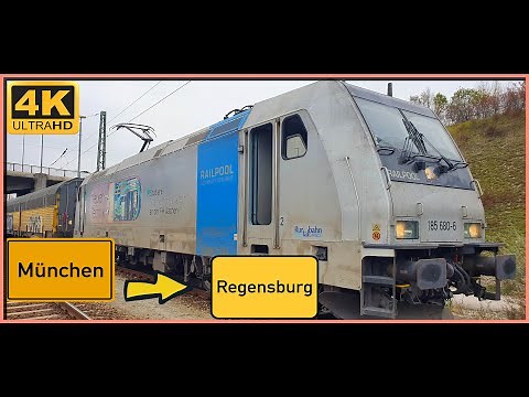 【4K】 Führerstandsmitfahrt Cab Ride München Nord nach Regensburg Hbf über Freising,Landshut,Eggmühl