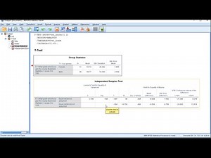 SPSS - Independent samples t test (Welch and Student)