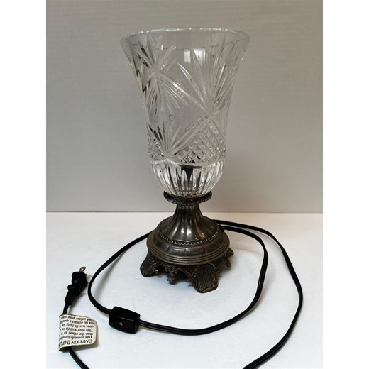 Vintage Godinger Shannon Crystal Glass Table Lamp Ornate Accent Light - READ - Etsy