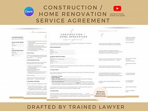 Professional Construction Contractor Agreement, Construction Form, Home Remodeling Contract, Handyman Contract, Construction Forms - Etsy Canada