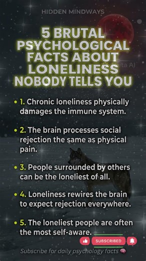 5 Hidden Psychological Facts About Loneliness Most People Don’t Know #psychologyfacts #viralvideo