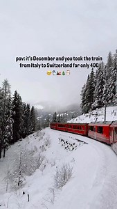 Comment “WANT” for the link of the activity 🫶🏽 SAVE THIS POST 🎄☃️🫶🏽 Bernina Express: Info & Tips 🚆 Route: Connects Chur (Switzerland) to Tirano (Italy) through stunning Alps scenery. 🌄 Scenery: Panoramic views of glaciers, mountains, and viaducts (UNESCO site!). 📅 Best Time: Summer for greenery 🌿, winter for snow ❄️. 🪟 Seats: Book early for panoramic windows (1st or 2nd class). 📷 Photos: Sit on the right side (Chur to Tirano) for epic views. 💸 Tickets: 40 EUR one way ⏱️ Duration: Abo