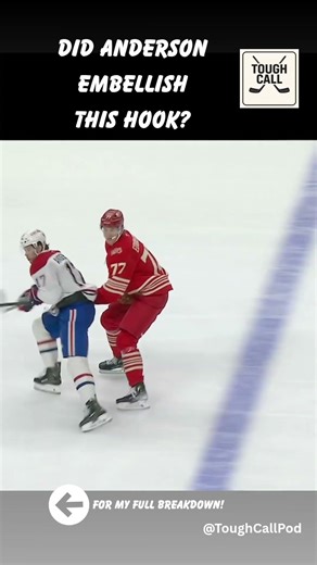 Is Simon Edvinsson right to think Josh Anderson exaggerated this hooking call?