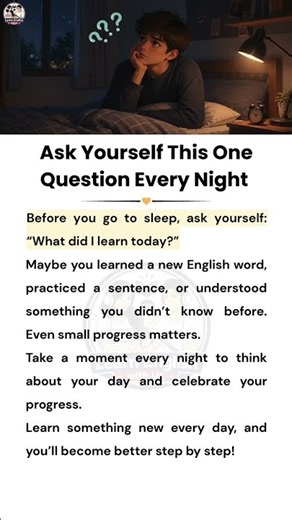 Ask Yourself This One Question Every Night | English Speaking and Listening Practice | #english