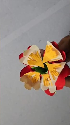 DIY Blooming flower🌸😍|Beautiful Origami Paper Flower Crafts|Easy Craft ideas #origamipaper #shorts