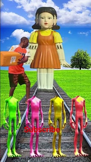 Uqual game 4 same color alien vs doll and funny train driver#viral #foryou #comedy #funny #cartoon
