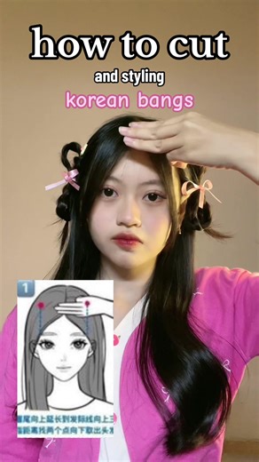 how to cut and styling korean bangs #haircuttutorial #cerrynahairstyle | korean bangs
