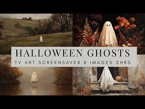 Halloween TV Art Screensaver | Vintage Halloween Paintings of Ghosts | Ghosts TV Art 8 Images 2 Hrs
