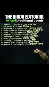 10 April Additional The Hindu Editorial Vocab 🔥 #shorts #sscwallah #sscexams2026