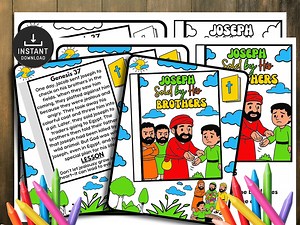 Joseph and His Brothers Bible Craft, Kids Bible Lesson, Sunday School Craft, Bible Story Activity, Sunday Activities, Church Kid Activity - Etsy