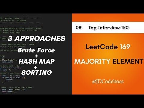 LeetCode 169 – Majority Element | LeetCode Top Interview 150 | JavaScript | JDCodebase