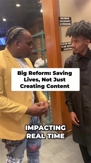 We gotta STOP giving lil homies bad game. 🛑 I’m sitting there eating—no mic, no speech. Lil homie walk up just to say, “OG, I watch Big Reform. That sh*t changed how I think.” That’s impact. Bad game got young dudes crashing out, thinking jail is normal and struggle is cool. Nah. That lie been passed down too long. Big Reform ain’t hype. It’s intervention. Game that keeps you free. Game that changes direction. If your advice can cost a lil homie his freedom—you wrong. Period. Check the game you