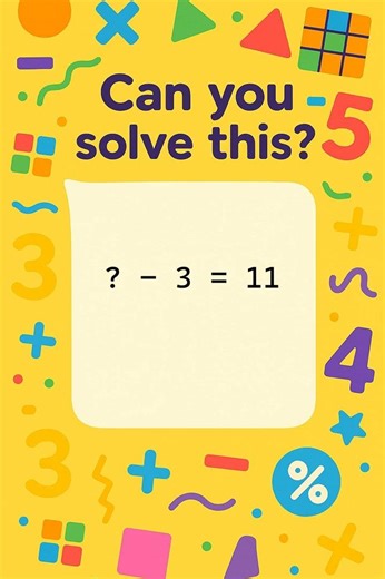 Fun Subtraction Puzzle for Kids! ? - 3 = 11
