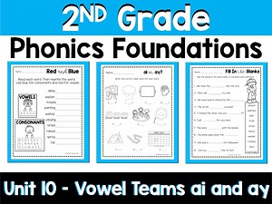 Phonics Foundations Level 2 Unit 10 Word Work Packet -AI and AY Vowel Teams - Etsy