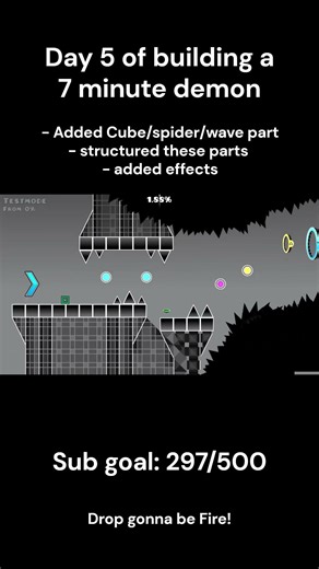 day 5 of building a 7 minute ong demon level #geometrydash #gdupdate #gd #shorts
