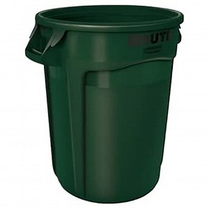 Rubbermaid Commercial Products BRUTE Heavy-Duty Round Trash/Garbage Can, 32-Gallon, Green, Outdoor Waste Container for Home/Garage/Mall/Office/Stadium/Bathroom