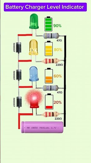 🔋Battery Charger Level Indicator Circuit | Circuit Explaining #shorts #battery #tech