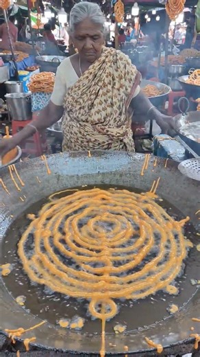 Old lady Making world's largest Jalebi #trending #food #indianfood #youtube #shorts ##reels #ai
