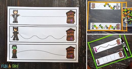 Printable Halloween Tracing and Cutting Strips