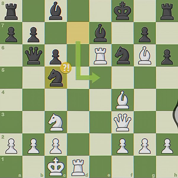 Brilliant Chess Moves: Rook and Queen Take