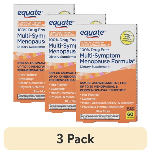 (3 pack) Equate Multi-Symptom Menopause Formula Dietary Supplement, 60 Count, Compare to the Benefits of Amberen®