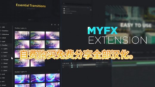 免费分享】中文汉化 MYFX 3.1.3上万预设可用！支持Win和Mac AE Pr脚本